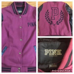 Victoria secret pink leather faux jacket s AA13